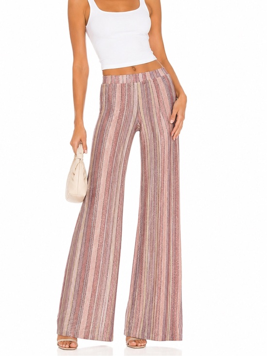 Marciano Pants - Marciano Striped Wide Leg Pants Pink Multi